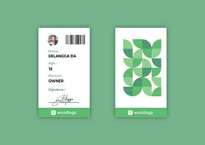 green id card branding design vector