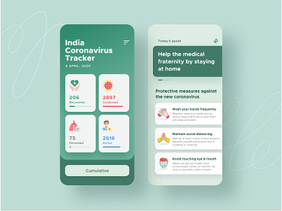 Health safety app android app cards coronavirus covid19 design feed interface ios mobile search ui ux