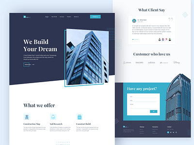 Architecture Firm - Landing Page achitecture architect building clean construction design interior landingpage minimal modernism realestate typhography ui ux design web landing webdesign