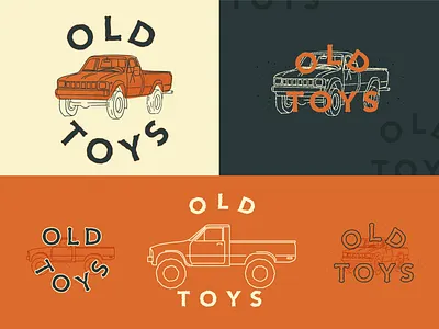 Old Toys 4runner adventure branding design hilux illustration logo pickup truck restoration retro rigs simple tacoma toyota trucks