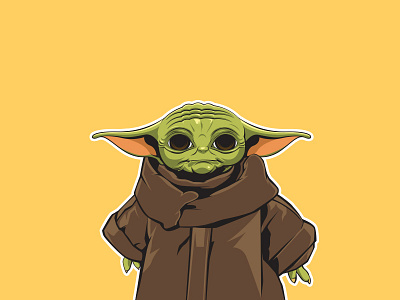 The Child baby yoda illustration mandalorian star wars the child vector