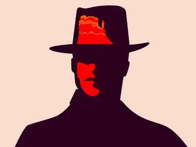 Sunset Cowboy abstract adobe illustrator branding cowboy design digital art double meaning flat illustration minimal monument valley silhouette utah vector wit