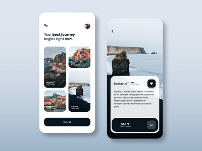 Iceland app app concept app design app ui iceland italy mobile app mobile design mobile ui norway prague travel travel app ui uiux ux uxui