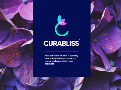 curabliss1 aroma beauty body brand care concept cosmetics creative health herbal icon identity logo mark minimal natural product skin spa women