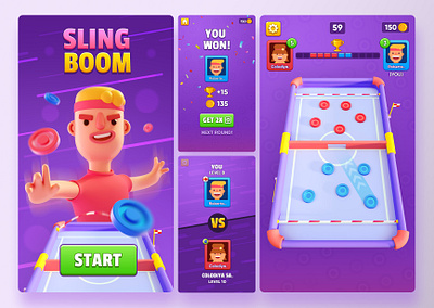 Play Slingboom NOW! 3d art 3d ilustration 3dsmax cartoon cartoon character cartooning character coronarender creative disc game art games purple