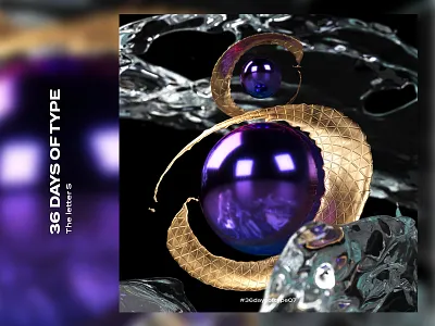 36 Days of Type | S 3d 3dtype adobedimension art graphics letters s type typography