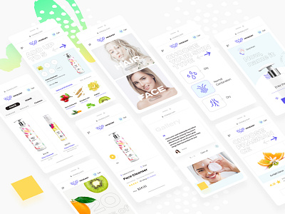 Freshness app beauty color concept cosmetics design hair health healthcare mobile natural product design skin ui ux visual