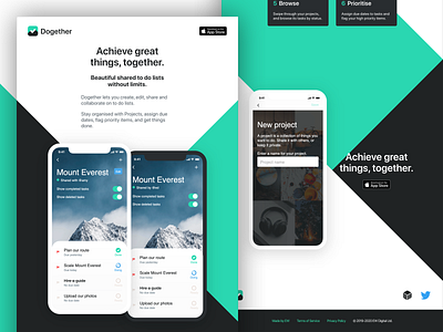 Dogether landing page close-up dogether landing landingpage madebyew todo todo app todolist