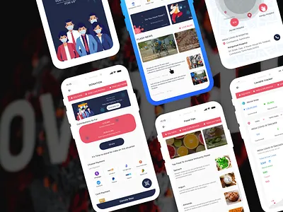 Covid-19 adobe xd app appdesign corona coronavirus covid19 covid19outbreak dailyui design donation government heathtips mobile news onboarding screen tablet temperature userexperiencedesign ux