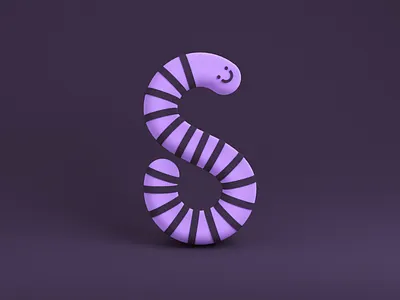 Snakey Letter S 36daysoftype 36daysoftype07 3d animation boi c4d cinema 4d cinema4d letter s loop minimal octane simple smile smiley snake snek squishy typedesign typography