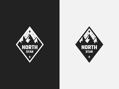 North Star Badge badge branding design emblem illustration logo mark mountains north outline simple star stars vector