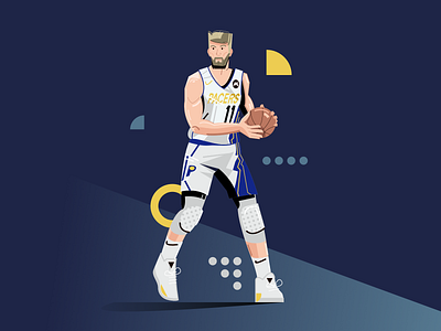 Domantas Sabonis adobe illustrator basketball player bright color combinations character design character exploring characterdesign flat illustration indiana pacers minimal clean design nba sabonis user interface ui