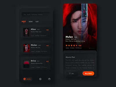 Movie App-1 dark iphone mobile movie neumorphism simple ticket booking tickets ui uiux