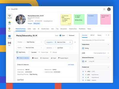 Google UI Dashboard Screen for Electronic Medical Records App dashboad dashboard design dentist dentistry doctor emr google google design health health care hospital medical medical care medical design medicine pharmaceutical pharmacy product design saas ui ux