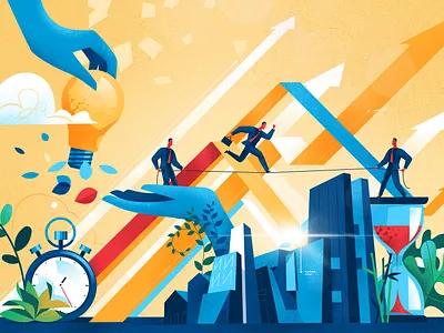 Human Challenges business businessmen challenge cool finance goal hurca idea illustration risk salesforce society style success target teamwork vectorart