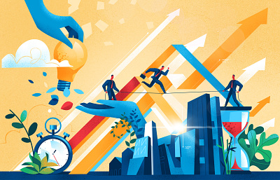 Human Challenges business businessmen challenge cool finance goal hurca idea illustration risk salesforce society style success target teamwork vectorart