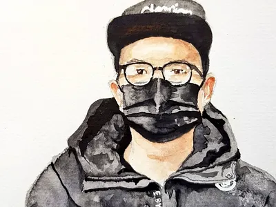 #mask aquarell illustration portrait sketch watercolor watercolour
