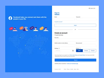 [Daily UI-001] Facebook Redesign branding dailyui dailyuichallenge dribbbleshot facebook illustration onboarding redesign ui ux web