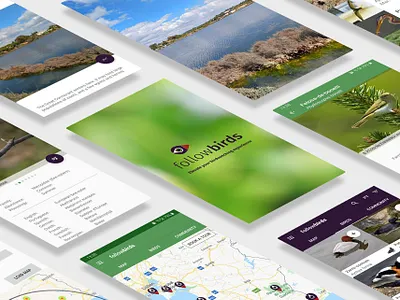 FOLLOWBIRDS APP app birdwatching branding design guide logo mobile app mobile design project ui ux