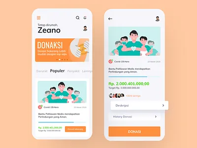 Donation - Mobile apps app app design app designer character illustration mobile product design shoot simple typography ui ux