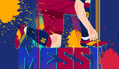 Lionel Messi wallpaper illustration barcelona cartoon fcbarcelona illustration lionel messi lionel messi edit poster art vector