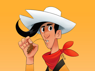 LuckyLuke 2d cartoon character characterdesign characterdevelopment cowboy illustration lucky luke