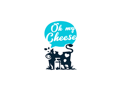 Cow branding can character cheese cow cute farm food funny logo logotype milk negative ranch space store