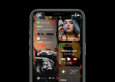 iOS 14 Home Screen apple apple design concept conceptual design ios14 iphone