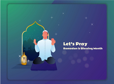 Ramadan is coming character design eid eid mubarak illustraion islamic kareem moslem pray ramadan