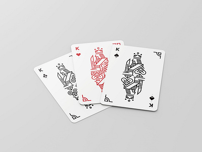 Playing Cards Design club design heart illustration king minimal playing cards simplified spade vector