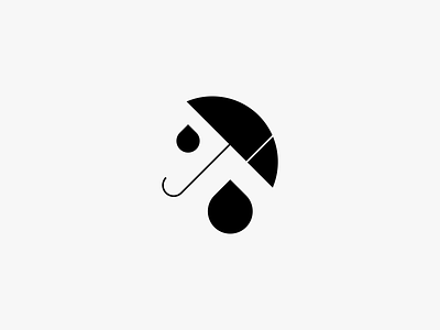 Rain Lounge clean icon logo minimal modern rain simple umbrella water