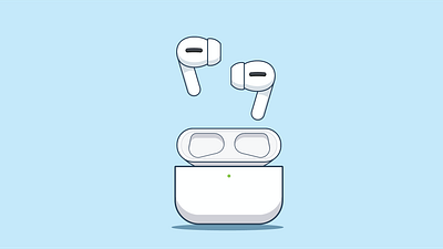 Airpods branding design flat illustration vector