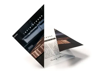 Infinitywood Branding branding cd ci corporate design flyer folder infinitywood minimalism origami print wood