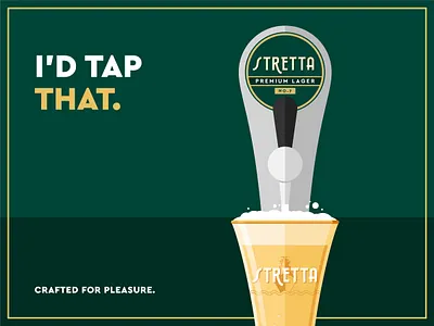 I'd tap that beer beer brand beer foam beer glass beer head beer illustration beer tap flat flat design flat illustration foam illustration pun vector