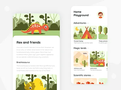 HomePlayground app app character child colors design app dinosaur education family hackathon illustration ios mobile play product design ui ux