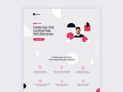 Webinar Landing Page Design art brand design elementor graphic design illustration landing page landing page design landingpage pattern design patterns ui vector workshop