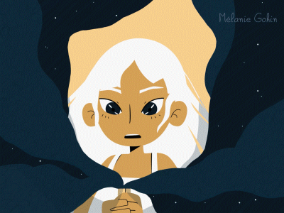 Magic smoke animation girl illustration motion smoke