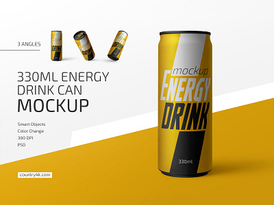 330ml Energy Drink Can Mockup Set alcohol aluminum beverage bottle can carbonated drink energy drink mockup power soft drink tonic