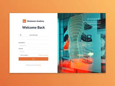 Log In Page UI design hype icon log in sketch sneaker streetwear ui visual design