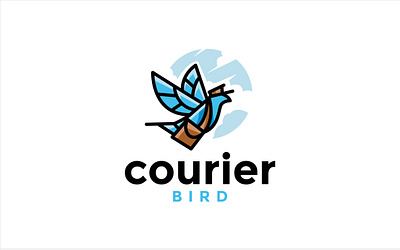courier bird logo design animal animals bird birds branding character courier design gradient graphic graphic design icon illustration illustrator logo logo design logotype minimal vector