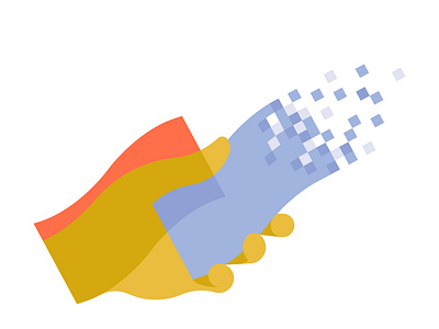 Cashless society bills cash debt digital graphic hand minimal money society vector