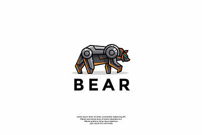robotic bear logo design animal bear bear logo bears brand branding branding design character design graphic graphic design icon illustration illustrator logo logo design logodesign logotype minimal vector