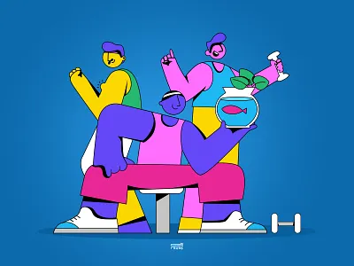 Exercise at home adobe illustrator app branding character color design digital 2d flat illustration ui vector web