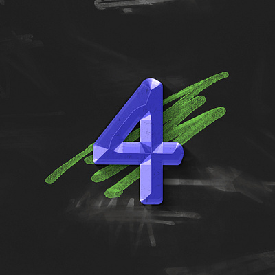 Number 4 36daysoftype 36daysoftype07 3d 3dtype abstract bevel design extrude geometry gradient minimal photoshop shape typography