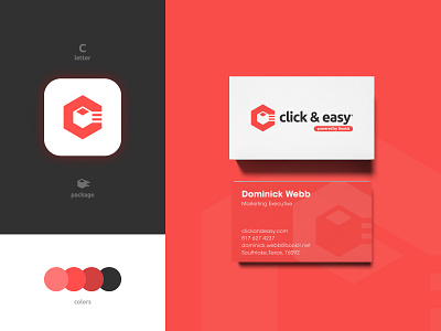 Click & Easy - Brand Identity Design app logo brand brand identity branding business card c letter clever delivery design grid layout identity designer lettermark logo logo design logomark logotype designer negative space smart mark typography visual identity