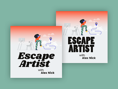 Escape Artist Podcast Cover Concept 17 album album art album artwork album cover album cover design concept flat illustration logo podcast podcast art podcast logo podcasting podcasts simple