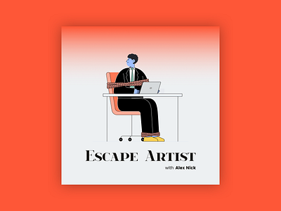 Escape Artist Podcast Cover Concept 18 album album art album artwork album cover album cover design branding design desk flat illustration podcast podcast art podcast logo podcasting podcasts simple