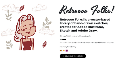 Retroooo Folks! adobe draw adobedraw cartoon character doodle doodling drawing free freebie illustration illustrations illustrator mid century midcentury retro vector