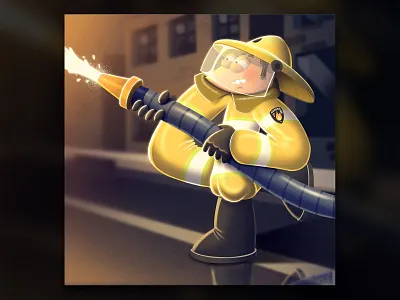 4 - 36 days of type 36daysoftype 36daysoftype04 4 cartoon character creative digital art fighter fire illustration photoshop