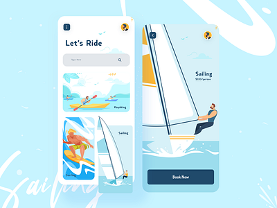 Sports Mobile UI Exploration apps color creative dribbble best shot illustration ios app minimal mobile mobile app mobile app design mobile apps mobile design mobile ui ride sailing sports sports app ui ux design uiux uiux designer